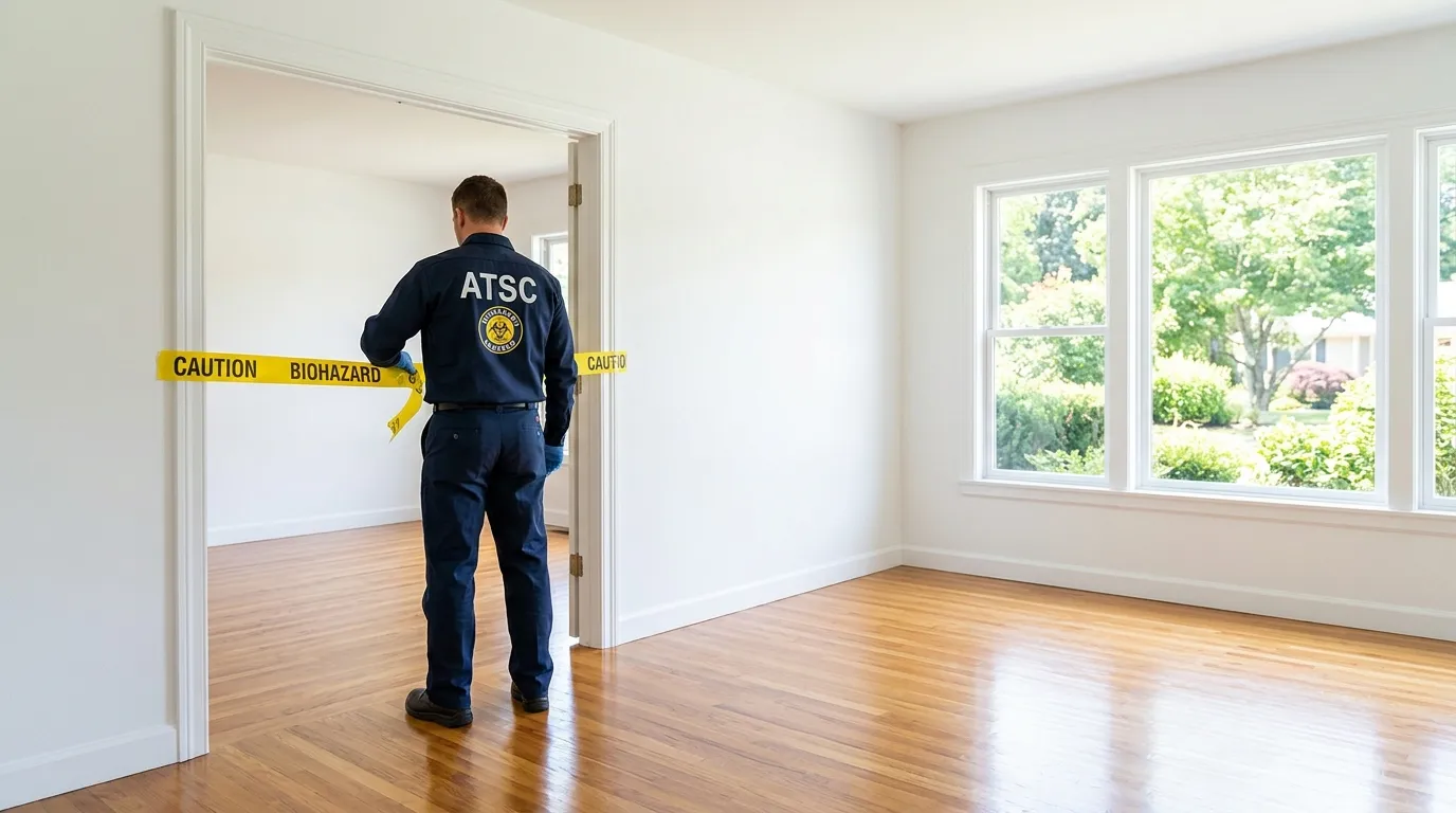 Certified biohazard cleanup crew performing Crime Scene Cleanup in Roanoke Rapids